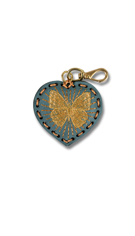 Small Heart Laced Charm - Butterfly