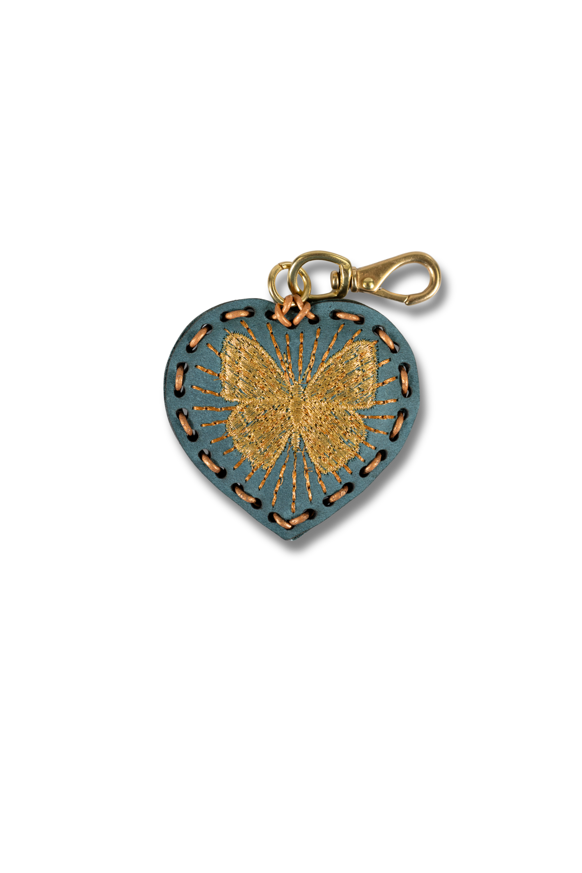 Small Heart Laced Charm - Butterfly
