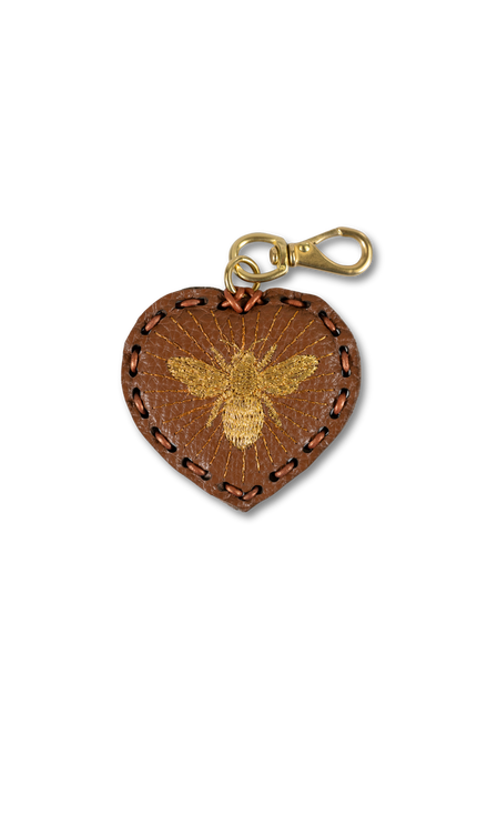 Small Heart Laced Charm - Bee