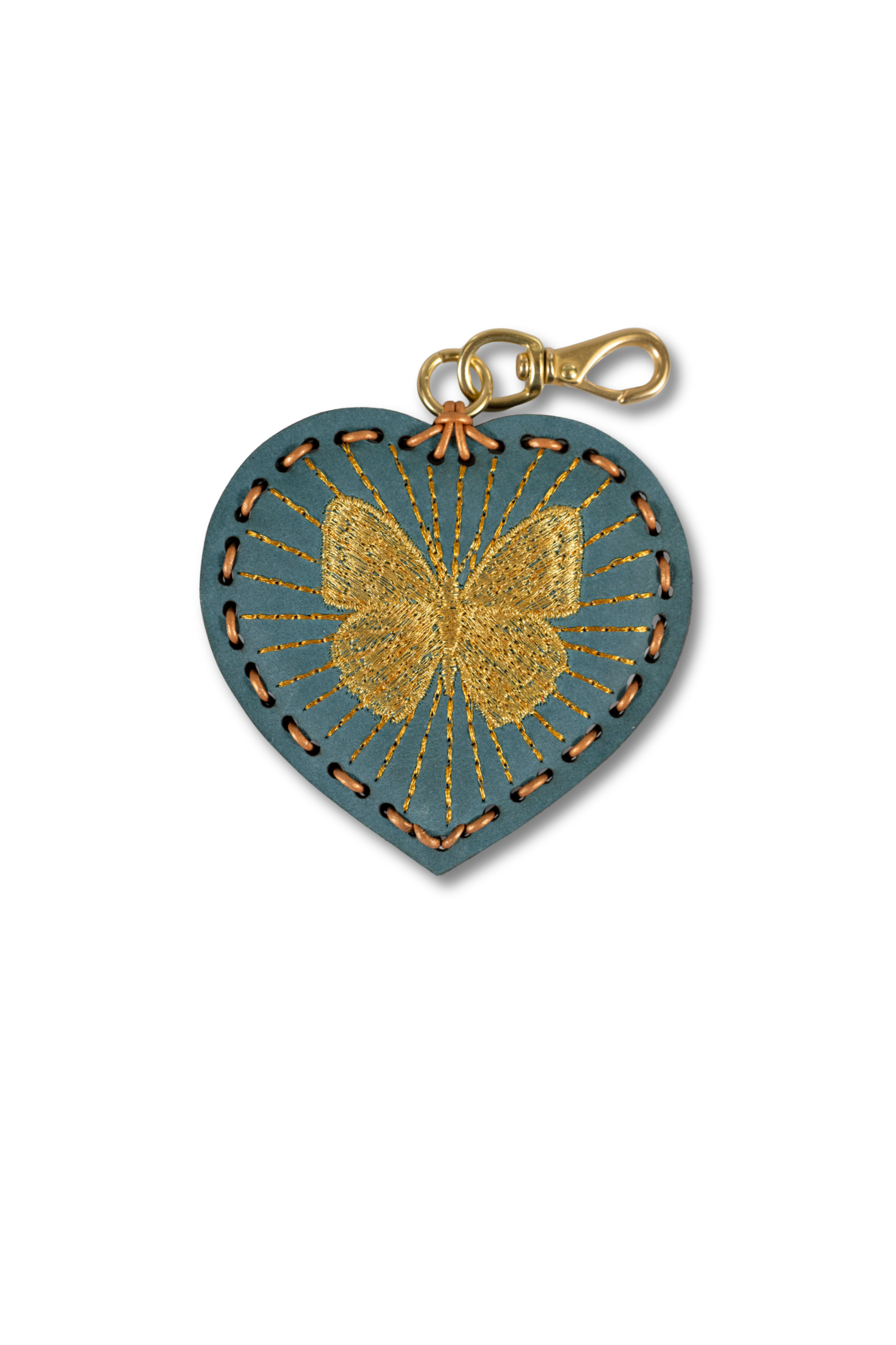 Large Heart Laced Charm - Butterfly