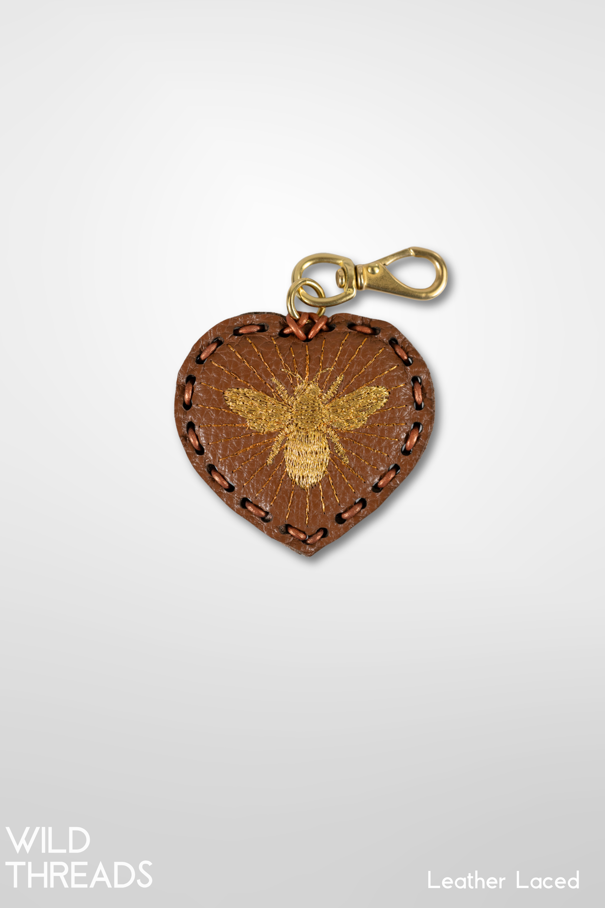 Small Heart Laced Charm - Bee