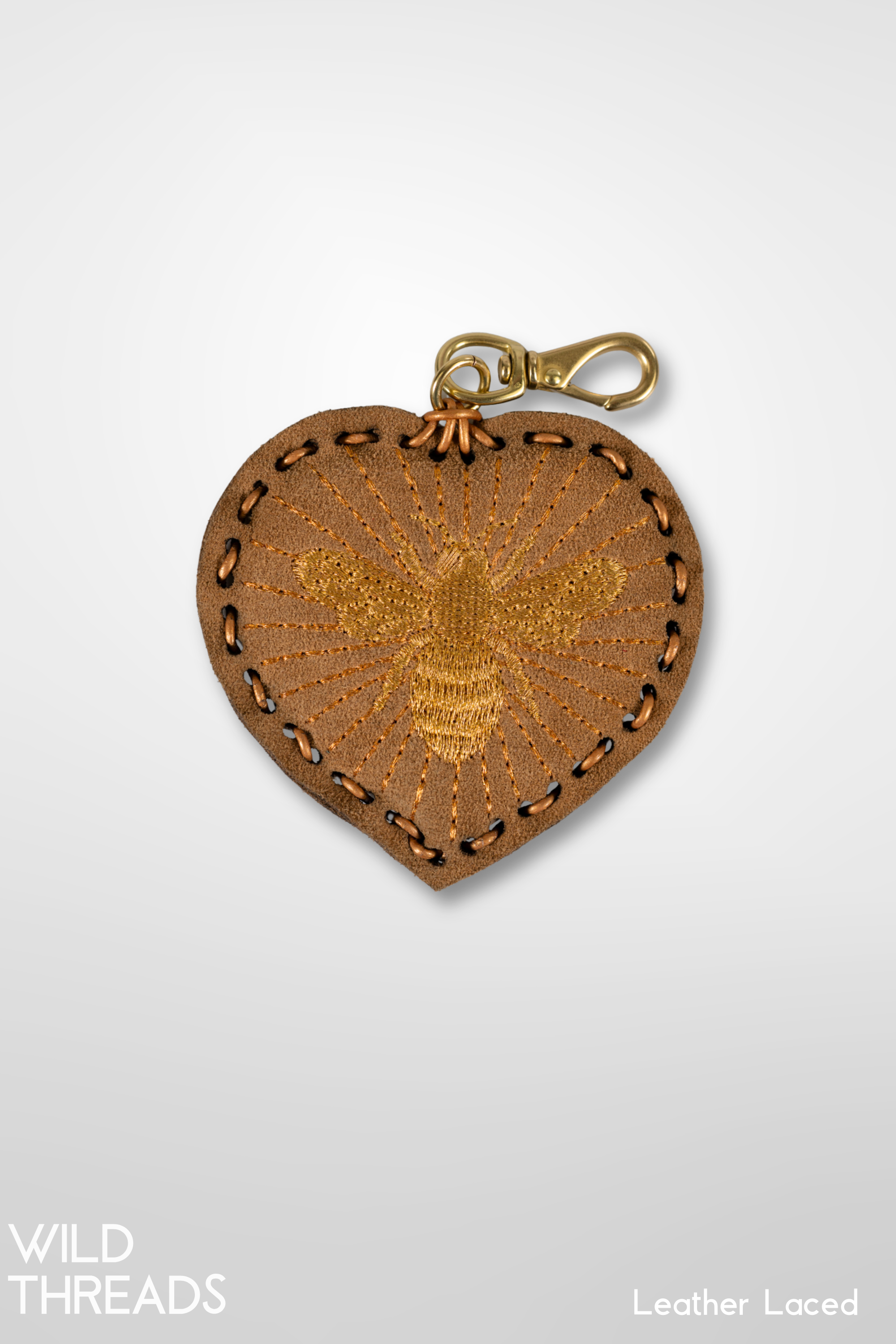 Medium Heart Laced Charm - Bee