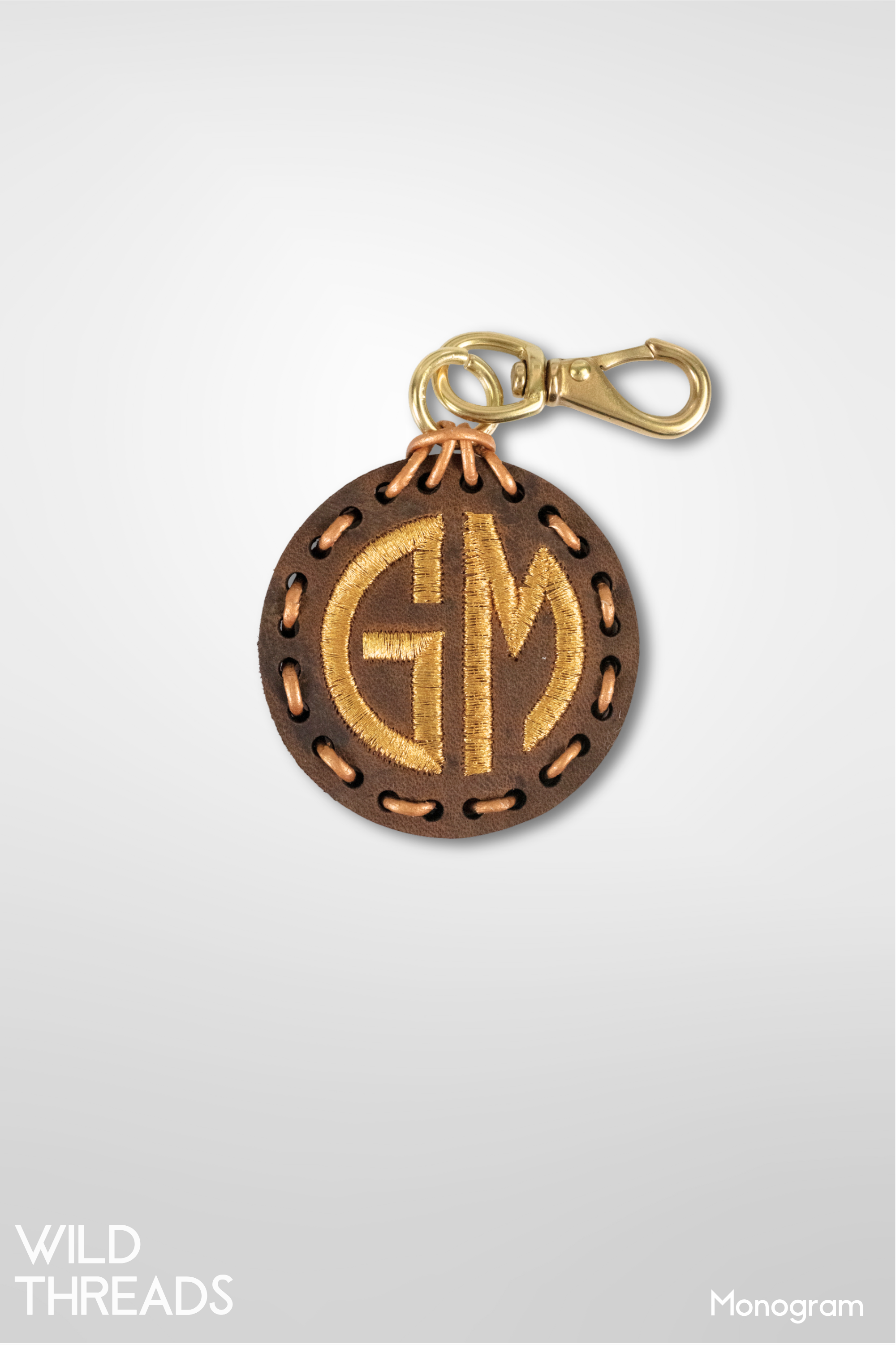 Laced Monogram Circle 2 Letters